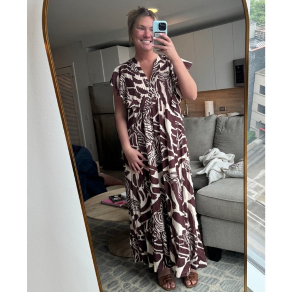 MAEVE NWT The Cassandra Maxi Dress In Assorted Zebra Size XS Petite